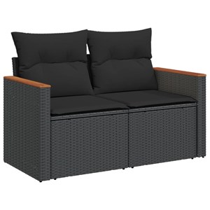 Maison exclusive - salon de jardin 8 pcs avec coussins noir résine tressée