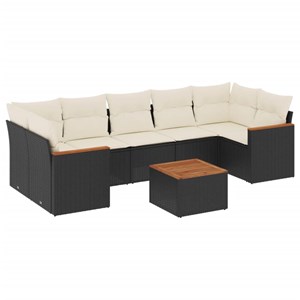 Maison exclusive - salon de jardin 8 pcs avec coussins noir résine tressée
