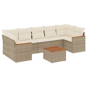 Maison exclusive - salon de jardin avec coussins 8 pcs beige résine tressée