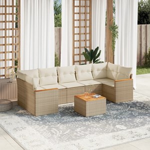 Maison exclusive - salon de jardin avec coussins 8 pcs beige résine tressée