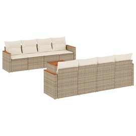 Maison exclusive - salon de jardin avec coussins 9 pcs beige résine tressée
