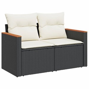 Maison exclusive - salon de jardin avec coussins 13 pcs noir résine tressée