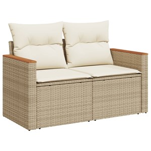 Maison exclusive - salon de jardin avec coussins 13 pcs beige résine tressée
