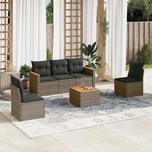 Maison exclusive - salon de jardin 6 pcs avec coussins gris résine tressée