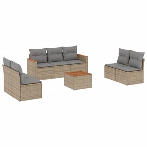Maison exclusive - salon de jardin avec coussins 8pcs mélange beige résine tress