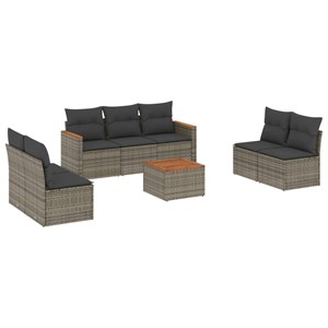 Maison exclusive - salon de jardin 8 pcs avec coussins gris résine tressée
