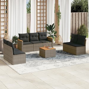 Maison exclusive - salon de jardin 8 pcs avec coussins gris résine tressée