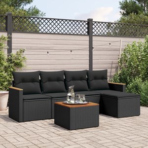 Maison exclusive - salon de jardin 6 pcs avec coussins noir résine tressée