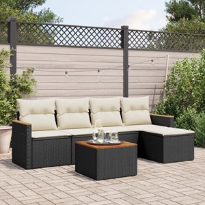Maison exclusive - salon de jardin 6 pcs avec coussins noir résine tressée