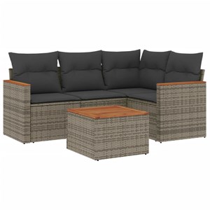 Maison exclusive - salon de jardin 5 pcs avec coussins gris résine tressée