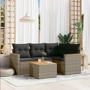 Maison exclusive - salon de jardin 5 pcs avec coussins gris résine tressée
