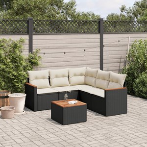 Maison exclusive - salon de jardin 6 pcs avec coussins noir résine tressée