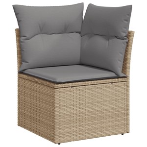 Maison exclusive - salon de jardin avec coussins 6pcs mélange beige résine tress