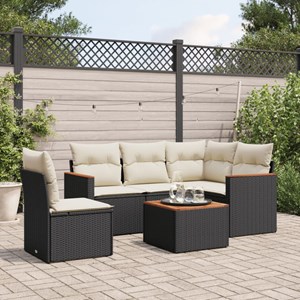 Maison exclusive - salon de jardin 6 pcs avec coussins noir résine tressée