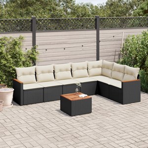 Maison exclusive - salon de jardin 8 pcs avec coussins noir résine tressée