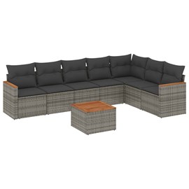 Maison exclusive - salon de jardin 8 pcs avec coussins gris résine tressée