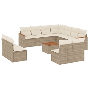 Maison exclusive - salon de jardin avec coussins 12 pcs beige résine tressée