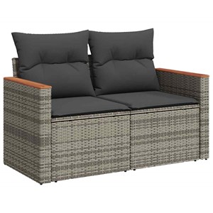 Maison exclusive - salon de jardin 9 pcs avec coussins gris résine tressée