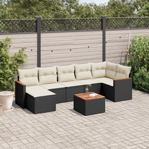 Maison exclusive - salon de jardin 8 pcs avec coussins noir résine tressée