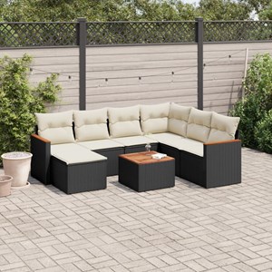 Maison exclusive - salon de jardin 8 pcs avec coussins noir résine tressée
