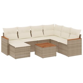 Maison exclusive - salon de jardin avec coussins 8 pcs beige résine tressée