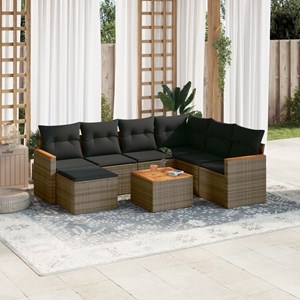 Maison exclusive - salon de jardin 8 pcs avec coussins gris résine tressée