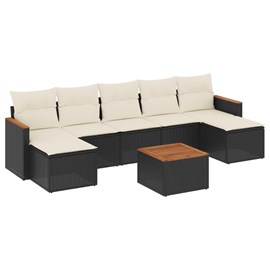 Maison exclusive - salon de jardin 8 pcs avec coussins noir résine tressée