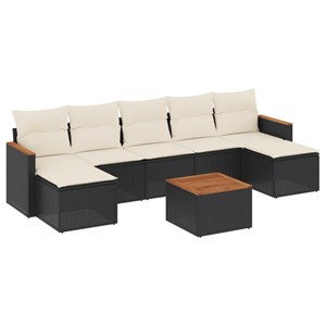 Maison exclusive - salon de jardin 8 pcs avec coussins noir résine tressée