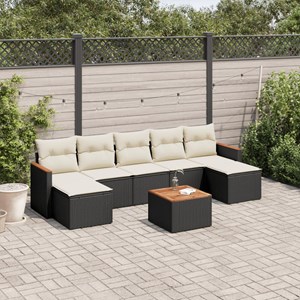 Maison exclusive - salon de jardin 8 pcs avec coussins noir résine tressée