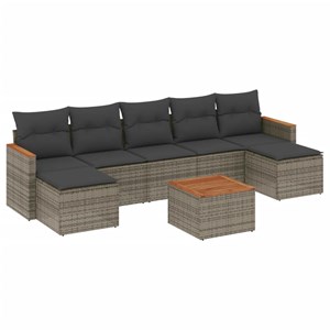 Maison exclusive - salon de jardin 8 pcs avec coussins gris résine tressée
