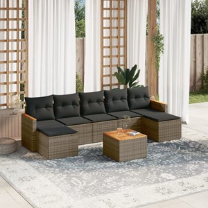 Maison exclusive - salon de jardin 8 pcs avec coussins gris résine tressée