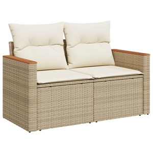 Maison exclusive - salon de jardin avec coussins 9 pcs beige résine tressée