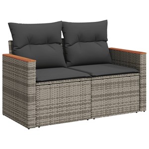 Maison exclusive - salon de jardin 9 pcs avec coussins gris résine tressée