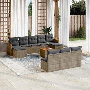 Maison exclusive - salon de jardin 11 pcs avec coussins gris résine tressée