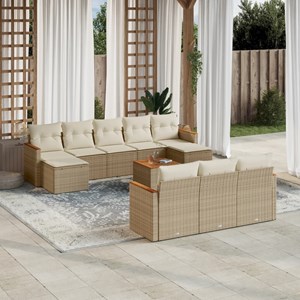 Maison exclusive - salon de jardin 11 pcs avec coussins beige résine tressée