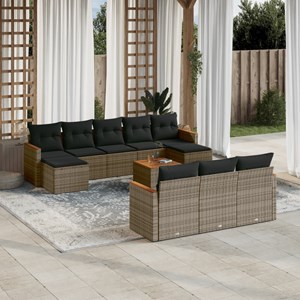 Maison exclusive - salon de jardin 11 pcs avec coussins gris résine tressée
