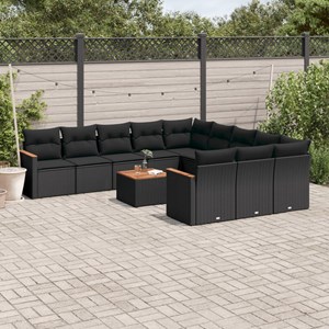 Maison exclusive - salon de jardin 12 pcs avec coussins noir résine tressée