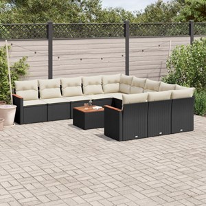 Maison exclusive - salon de jardin 12 pcs avec coussins noir résine tressée