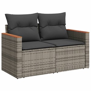 Maison exclusive - salon de jardin avec coussins 13 pcs gris résine tressée