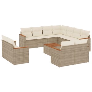 Maison exclusive - salon de jardin avec coussins 12 pcs beige résine tressée