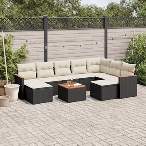 Maison exclusive - salon de jardin 10 pcs avec coussins noir résine tressée