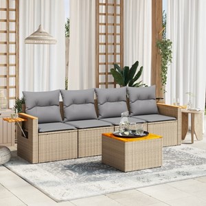 Maison exclusive - salon de jardin avec coussins 5 pcs beige résine tressée