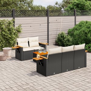 Maison exclusive - salon de jardin 6 pcs avec coussins noir résine tressée
