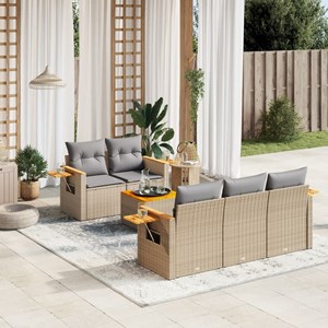 Maison exclusive - salon de jardin avec coussins 6 pcs beige résine tressée