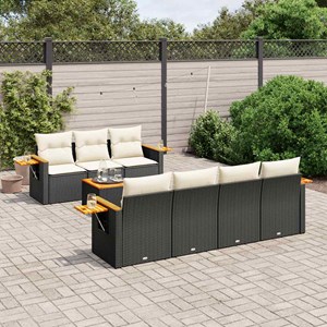 Maison exclusive - salon de jardin 8 pcs avec coussins noir résine tressée