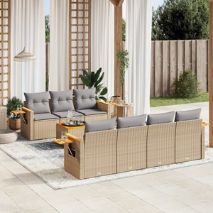 Maison exclusive - salon de jardin avec coussins 8 pcs beige résine tressée