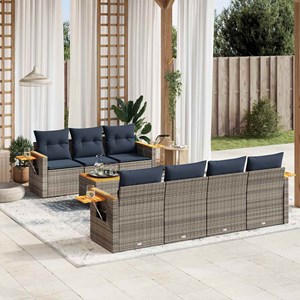 Maison exclusive - salon de jardin 8 pcs avec coussins gris résine tressée