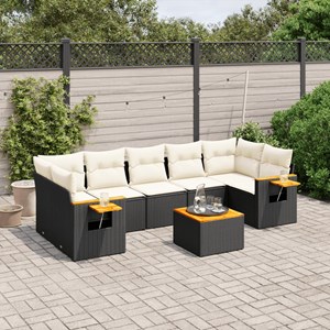 Maison exclusive - salon de jardin 8 pcs avec coussins noir résine tressée