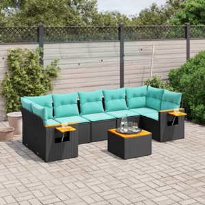 Maison exclusive - salon de jardin 8 pcs avec coussins noir résine tressée