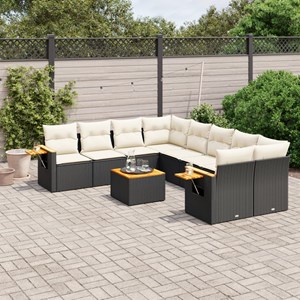 Maison exclusive - salon de jardin 9 pcs avec coussins noir résine tressée